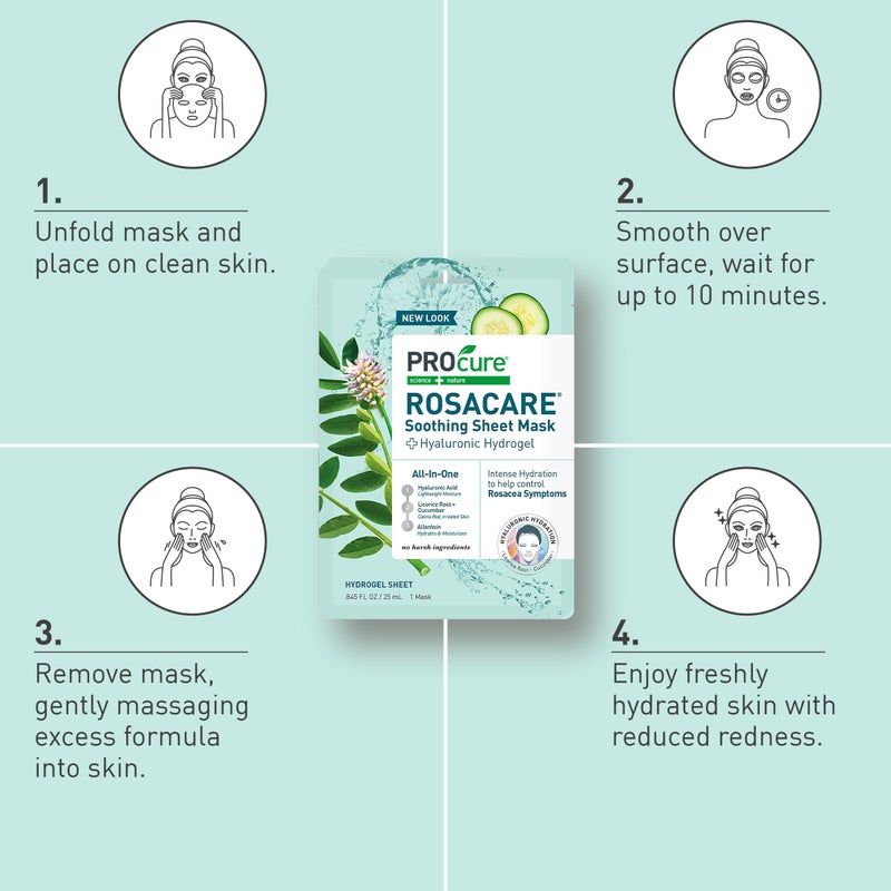 Procure Rosacare Sheet Face Mask - 5 Pack - Image 5